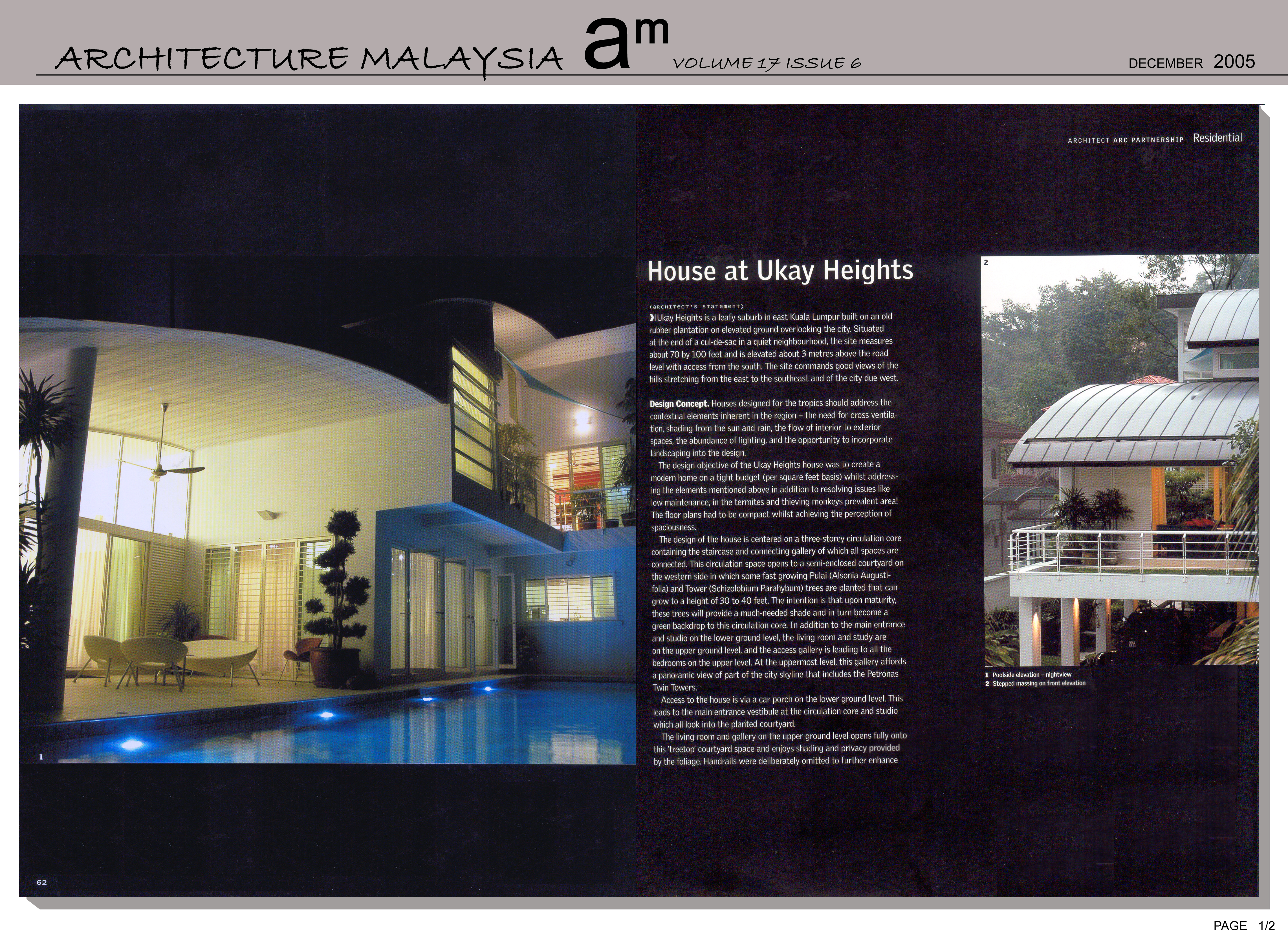 Press, Architecture Malaysia, December 2005, Ukay Height 1